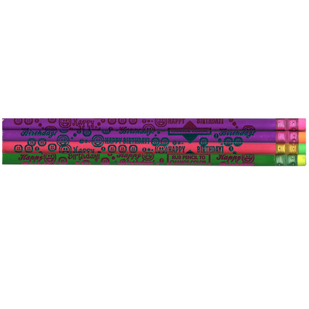 J.R. MOON PENCIL CO Thermo Happy Birthday Pencils, Assorted Colors, PK144 1505